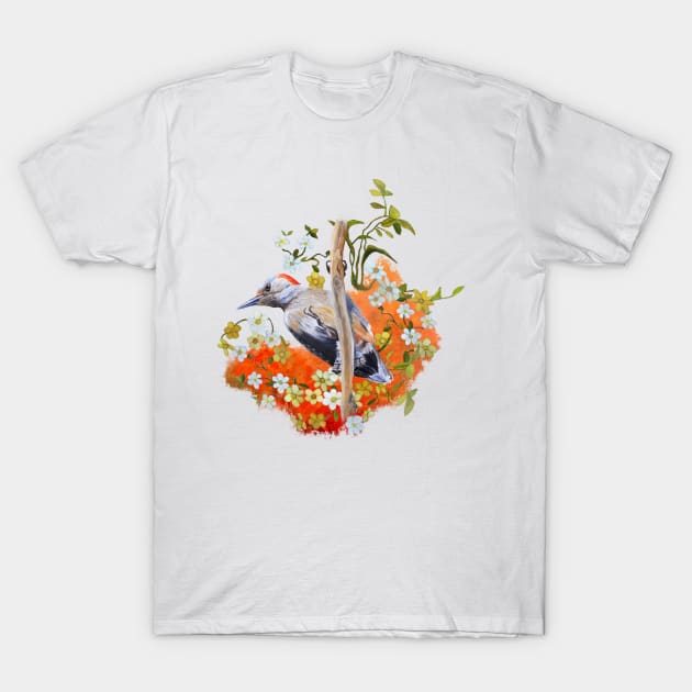 Gardenwatch Woodpecker T-Shirt by ampomata